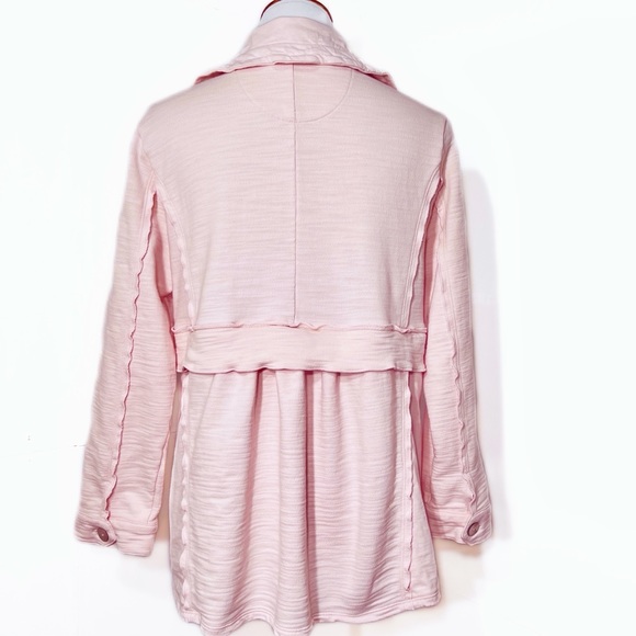 SOLD-Neon Buddha Pastel Pink Casual Lightweight Spring Jacket - Picture 3 of 10
